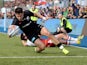 Saracens' Sean Maitland scores their first try against Northampton Saints on March 2, 2019
