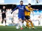 Gonzalo Higuain and Ruben Neves battle for the ball as Chelsea face Wolverhampton Wanderers in the Premier League on March 10, 2019.