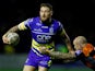 Castleford Tigers' Nathan Massey in action with Warrington Wolves' Daryl Clark on March 7, 2019