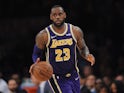 Los Angeles Lakers forward LeBron James (23) moves the ball against the Denver Nuggets during the second half at Staples Center on March 7, 2019