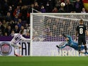 Ruben Alcaraz misses a penalty for Real Valladolid against Real Madrid in La Liga on March 10, 2019.