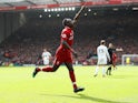 Liverpool's Sadio Mane celebrates scoring against Burnley in the Premier League on March 10, 2019.