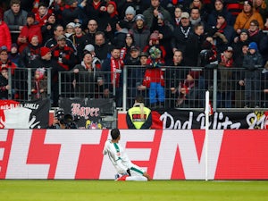 Alassane Plea celebrates scoring for Borussia Monchengladbach in January 2019