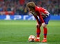 Antoine Griezmann prepares to take a shot for Atletico Madrid on February 20, 2019