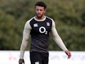 Courtney Lawes during an England training session on February 20, 2019