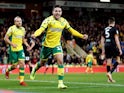 Norwich City's Emi Buendia celebrates scoring their second goal against Hull City on March 13, 2019