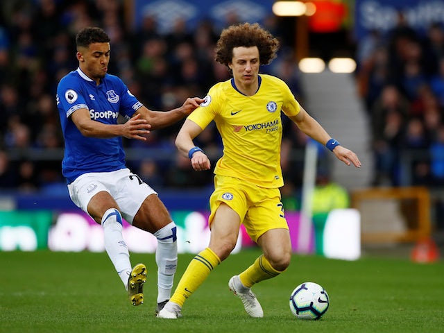 Everton's Dominic Calvert-Lewin challenges Chelsea's David Luiz during their Premier League clash on Match 17, 2019