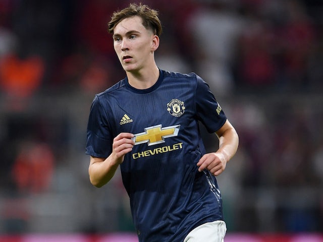 James Garner in action for Manchester United in pre-season on August 5, 2019