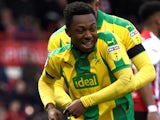 Kyle Edwards celebrates scoring for West Bromwich Albion on March 16, 2019