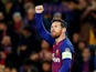 Barcelona's Lionel Messi celebrates scoring against Lyon in the Champions League on March 13, 2019