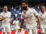 Isco celebrates scoring for Real Madrid against Celta Vigo in La Liga on March 16, 2019.