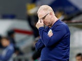 Scotland head coach Alex McLeish reacts during his side's defeat to Kazakhstan on March 21, 2019