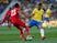 Brazil's Casemiro in action with Panama's Michael Murillo during an international friendly on March 23, 2019