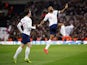 Raheem Sterling celebrates with Ben Chilwell after completing his hat-trick in England's comfortable win against Czech Republic on March 22, 2019