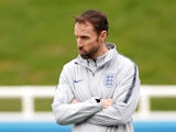 England manager Gareth Southgate takes training on March 19, 2019