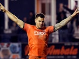 James Collins in action for Luton Town on November 17, 2018