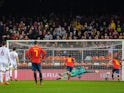 Sergio Ramos converts a penalty to put Spain in front against Norway on March 23, 2019