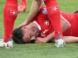 Fabian Schar out cold while turning out for Switzerland on March 23, 2019