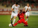 Spain's Marco Asensio is challenged by Malta's Joseph Mbong during their Euro 2020 qualifier on March 26, 2019