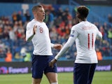 Ross Barkley celebrates scoring his second and England's third on March 25, 2019