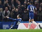Chelsea forward Eden Hazard winds up the opposition fans after opening the scoring against West Ham United on April 8, 2019