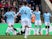 Manchester City celebrate opening the scoring against Crystal Palace in the Premier League on April 14, 2019.