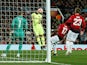 Luis Suarez scores Barcelona's opener against Manchester United in the Champions League on April 10, 2019