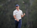Rory McIlroy in action at The Masters on April 13, 2019