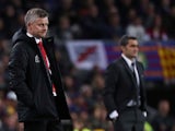 Manchester United boss Ole Gunnar Solskjaer looks on during the Champions League clash with Barcelona on April 16, 2019