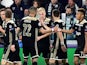 Ajax's Donny van de Beek celebrates with his teammates after equalising against Juventus on April 16, 2019