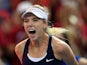 Great Britain's Katie Boulter celebrates victory on April 21, 2019