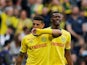 Diego Carlos celebrates scoring for Nantes against PSG on April 17, 2019