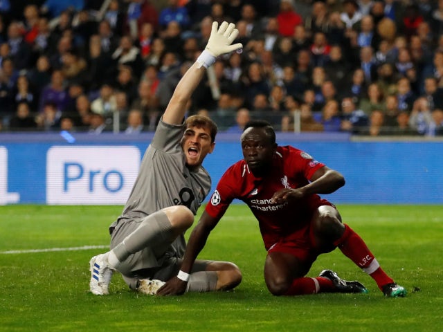 Sadio Mane scores for Liverpool against Porto in the Champions League on April 17, 2019.