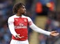 Alex Iwobi in action during the Premier League game between Leicester City and Arsenal on April 28, 2019