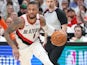Damian Lillard in action for the Trail Blazers on April 23, 2019