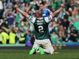 David Gray in action for Hibernian in May 2016