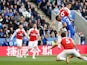 Leicester City's Youri Tielemans scores against Arsenal in the Premier League on April 28, 2019.