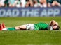 Marc McNulty in sort-of action for Hibernian on April 21, 2019
