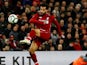 Mohamed Salah scores the third during the Premier League game between Liverpool and Huddersfield Town on April 26, 2019