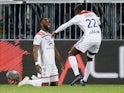 Lyon striker Moussa Dembele celebrates scoring the winner against Bordeaux on April 26, 2019
