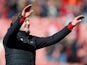 Southampton manager Ralph Hasenhuttl salutes the crowd after their Premier League safety is assured on April 27, 2019