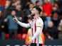 Scott Hogan celebrates scoring for Sheffield United on April 27, 2019