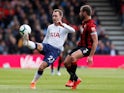  Tottenham's Christian Eriksen in action with Bournemouth's Steve Cook on May 4, 2019