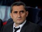 Barcelona boss Ernesto Valverde watches on during his side's match against Liverpool on May 1, 2019