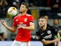 Benfica's Ruben Dias in action with Eintracht Frankfurt's Ante Rebic during a Europa League knockout tie in April 2019.