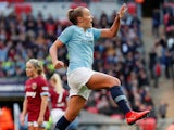 Georgia Stanway celebrates scoring for Manchester City Women on May 4, 2019
