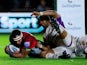 Harlequins' Semi Kunatani scores their second try against Leicester Tigers on May 3, 2019