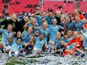MAnchester City Women celebrate winning the Women's FA Cup on May 4, 2019