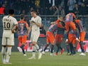 Montpellier's Souleymane Camara celebrates scoring their third goal against PSG on April 30, 2019