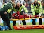 Liverpool's Mohamed Salah is stretchered off against Newcastle on May 4, 2019